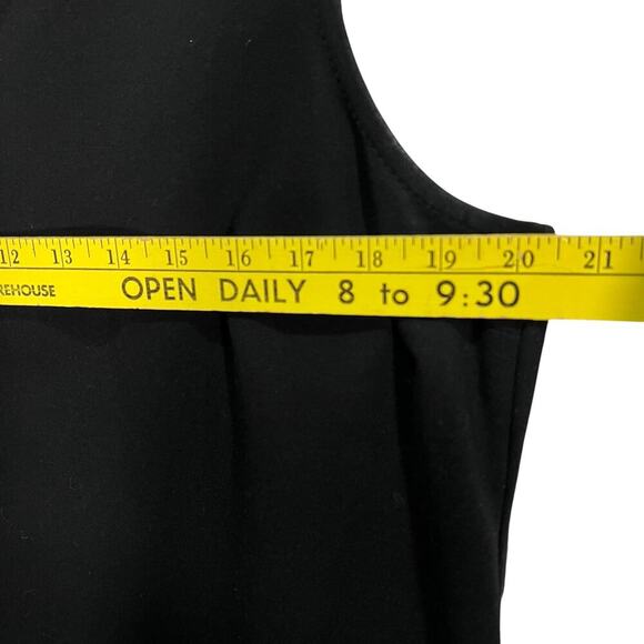 Talbots Size 16 v-neck sleeveless Black Dress midi knee length professional plus - Picture 4 of 5